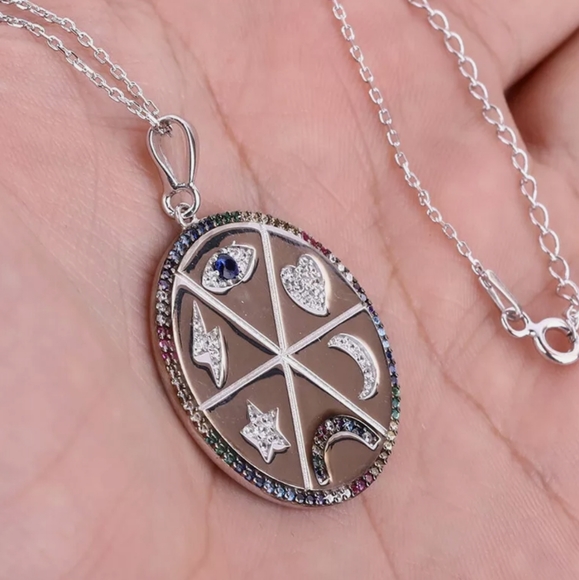 Beautiful sterling Symbol of protection amulet necklace - Picture 3 of 7